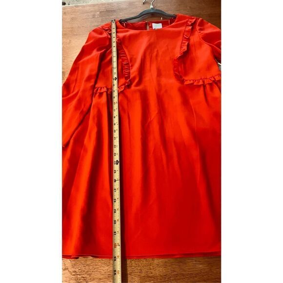 CeCe Cynthia Steffe Carly-L Red Ruffle Front Dress Size 8 Petite - Picture 8 of 10